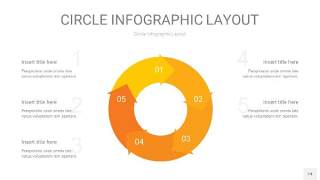 黄色圆形PPT信息图14