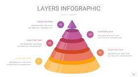 粉黄色3D分层PPT信息图10