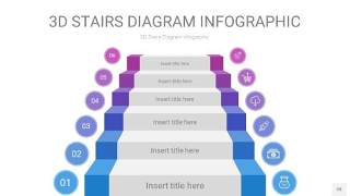 渐变紫蓝色3D阶梯PPT图表28