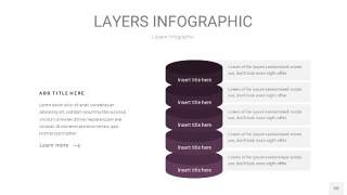 深紫色3D分层PPT信息图20