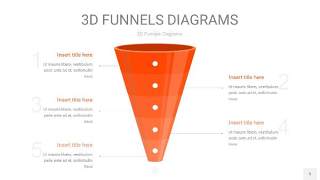 橘红色3D漏斗PPT信息图表5