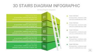 渐变绿色3D阶梯PPT图表29