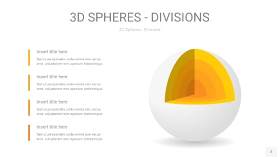 黄色3D球体切割PPT信息图2