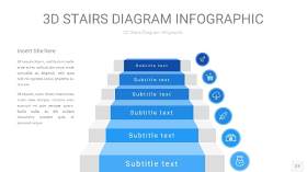 渐变蓝色3D阶梯PPT图表27