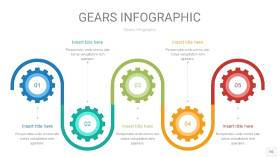 彩色齿轮PPT信息图16