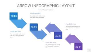 渐变紫色箭头PPT信息图表6