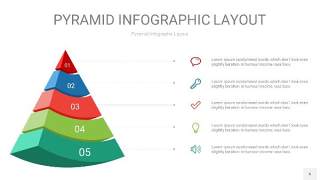 红绿色3D金字塔PPT信息图表6