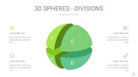 浅绿色3D球体切割PPT信息图8