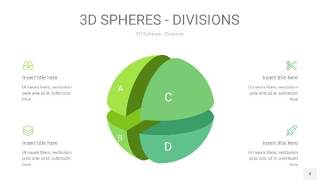 浅绿色3D球体切割PPT信息图8