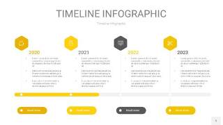 灰黄色时间轴PPT信息图5