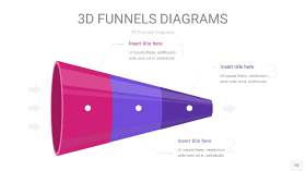 紫色3D漏斗PPT信息图表10