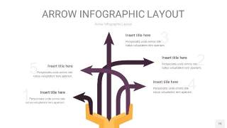 深紫色箭头PPT信息图表15
