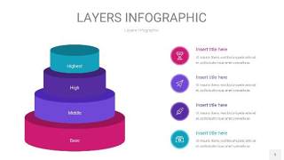 紫蓝色3D分层PPT信息图5