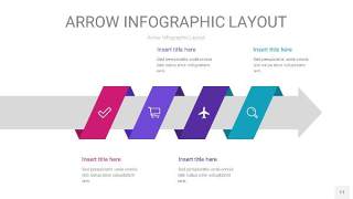 紫色系箭头PPT信息图表11