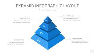 浅蓝色3D金字塔PPT信息图表1