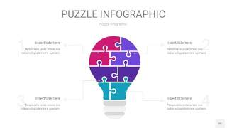紫绿色拼图PPT图表20