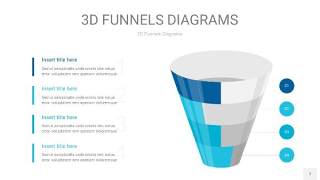 宝石蓝3D漏斗PPT信息图表7