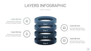 深天蓝色3D分层PPT信息图18