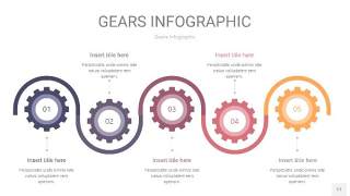 紫黄色齿轮PPT信息图17