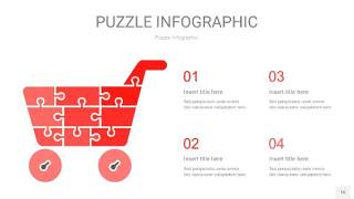 红色拼图PPT图表16