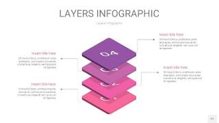 粉紫色3D分层PPT信息图27