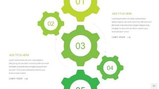 嫩绿色齿轮PPT信息图23