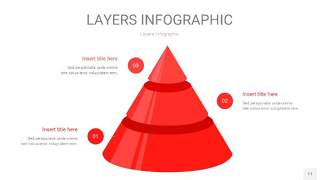 红色3D分层PPT信息图11