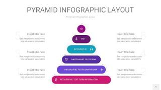 渐变紫色3D金字塔PPT信息图表9