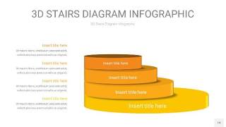 渐变黄色3D阶梯PPT图表14