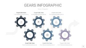 深天蓝色齿轮PPT信息图8