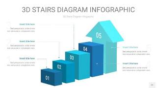 蓝绿色3D阶梯PPT图表22