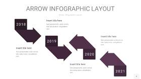 深紫色箭头PPT信息图表6