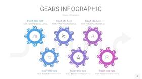 紫蓝色齿轮PPT信息图8