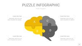 灰黄色拼图PPT图表27