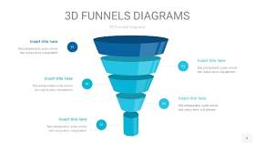 宝石蓝3D漏斗PPT信息图表6