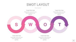 粉色SWOT图表PPT20