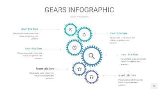 蓝绿色齿轮PPT信息图15