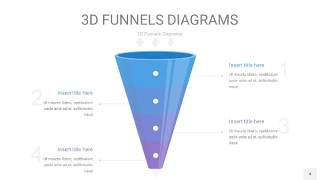 铁蓝色渐变3D漏斗PPT信息图表4