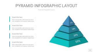 天蓝绿3D金字塔PPT信息图表3