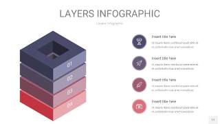 莫兰迪紫色3D分层PPT信息图17