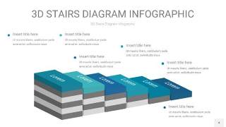 蓝绿色3D阶梯PPT图表4