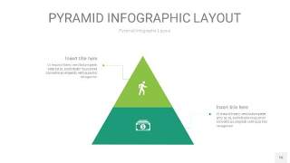 红绿色3D金字塔PPT信息图表16
