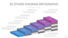 渐变紫蓝色3D阶梯PPT图表2