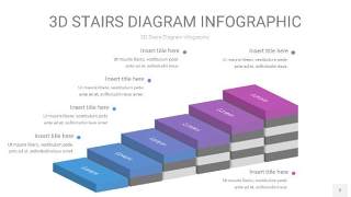 渐变紫蓝色3D阶梯PPT图表2