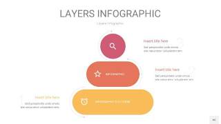 粉黄色3D分层PPT信息图46