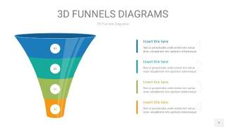 彩色3D漏斗PPT信息图表2