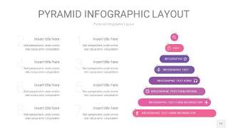 粉紫色3D金字塔PPT信息图表11