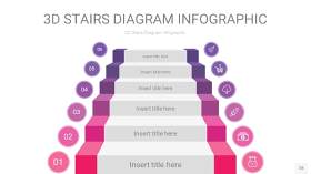 渐变粉紫色3D阶梯PPT图表28