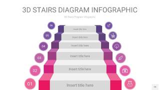 渐变粉紫色3D阶梯PPT图表28