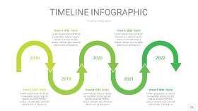 浅绿色时间轴PPT信息图25